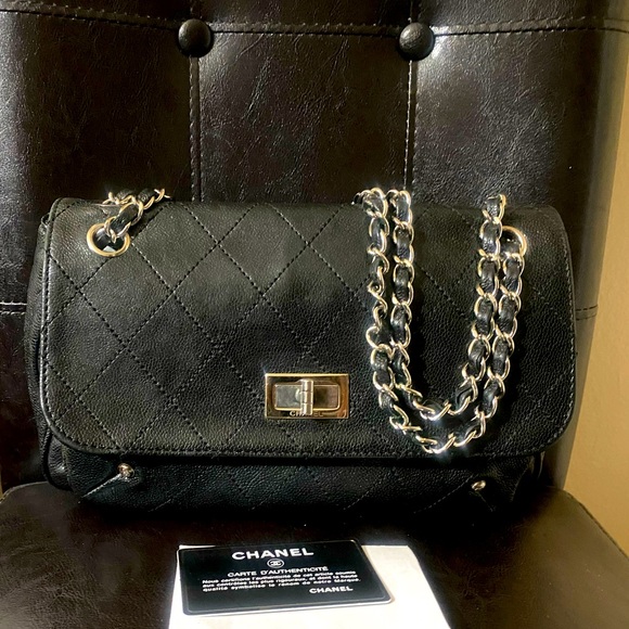 rare Chanel reissue flap bag caviar with card & copy of original receipt - Picture 2 of 16
